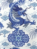 Royal Dragon Porcelain Blue P Kaufmann Fabric
